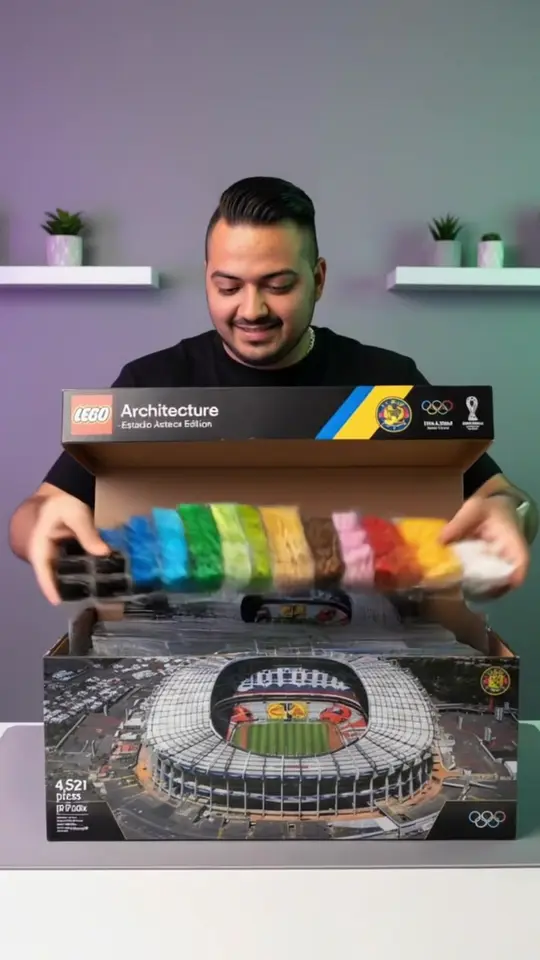 ASMR armando el Estadio Azteca en LEGO